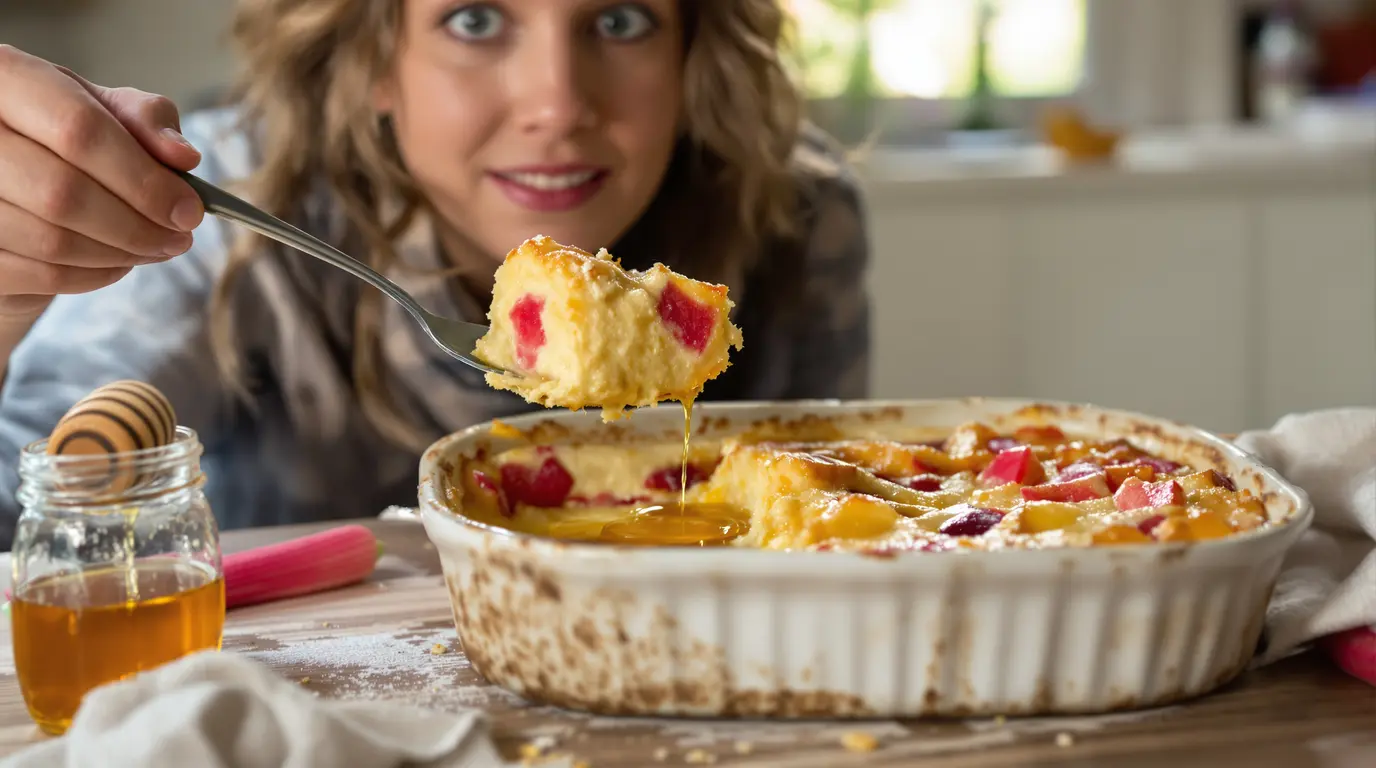 Clafoutis à la rhubarbe : je remplace le sucre par un ingrédient, il devient encore plus fondant Clafoutis à la rhubarbe : je remplace le sucre par un ingrédient, il devient encore plus fondant