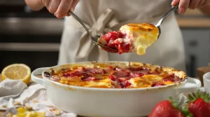J’ai mis mes fraises au four dans un plat à gratin, et depuis plus personne ne me réclame de tarte